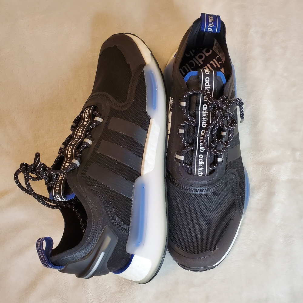 Adidas Men's Black and Blue Sneakers
